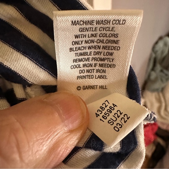 Garnet Hill Weekender Cropped Boxy Striped Short Sleeve T Shirt XS - Picture 7 of 14